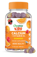 Front view of Lifeable Kids Calcium Gummies bottle with label