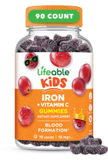 Front view of Lifeable Kids Iron Gummies bottle