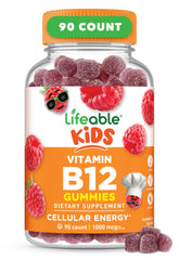 Lifeable Vitamin B12 for Kids Raspberry Flavor Gummies bottle
