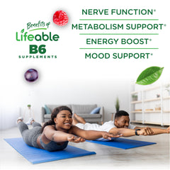 Serving of Vitamin B6 Gummies showing 2 gummies per serving