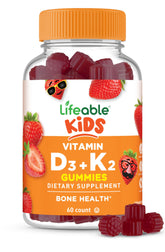 Front view of Lifeable Kids Vitamin D3 K2 Gummies bottle