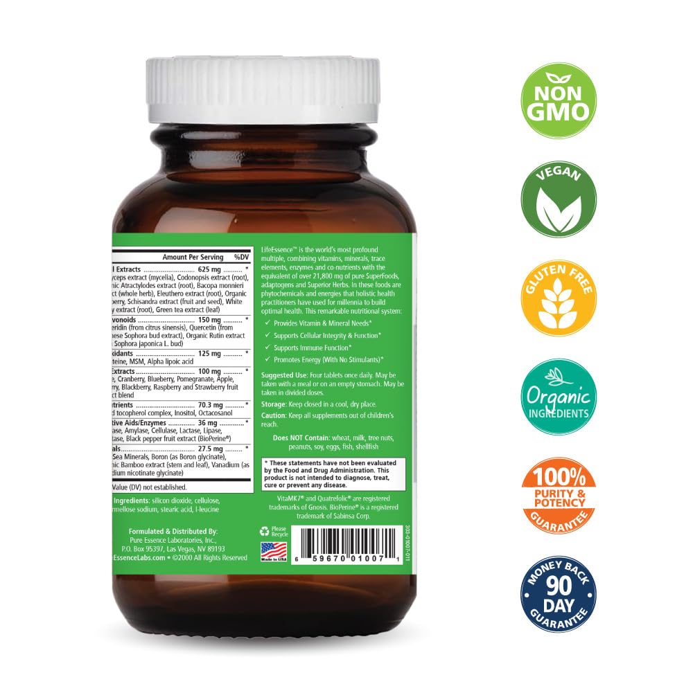 Close-up of whole foods-based multivitamin ingredients
