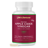 Life's Fortune ACV capsules bottle for digestive support.