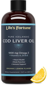 Life's Fortune Cod Liver Oil Lemon 16 oz bottle