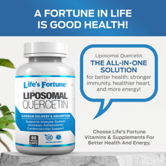 Life's Fortune Quercetin 250 mg bottle labeled immune support