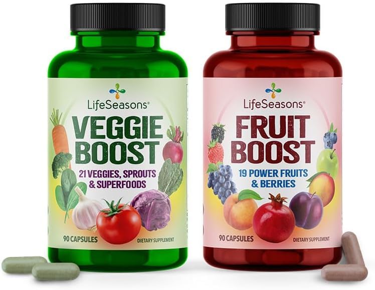 LifeSeasons Fruits & Veggies Boost bottle and capsules