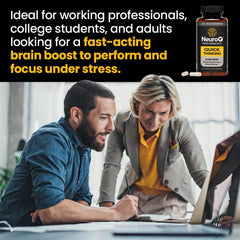 LifeSeasons NeuroQ bottle pour helps quick, everyday intake.