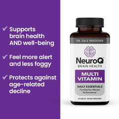 Side view of NeuroQ packaging and bottle.