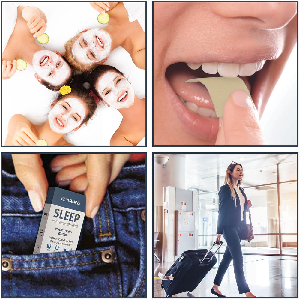 Lifestyle image of a relaxed sleeping person after using EZ VITAMINS Sleep Strips