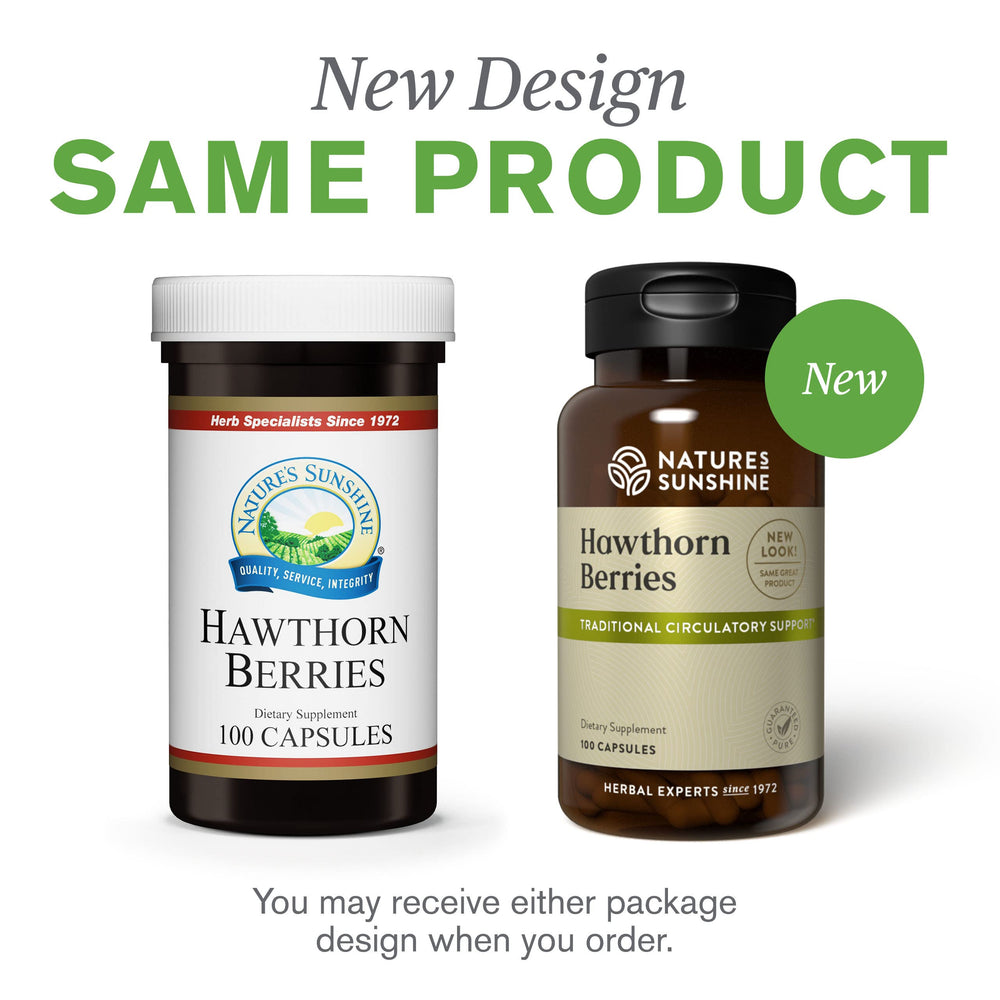Lifestyle scene with Hawthorn Berries supplement bottle