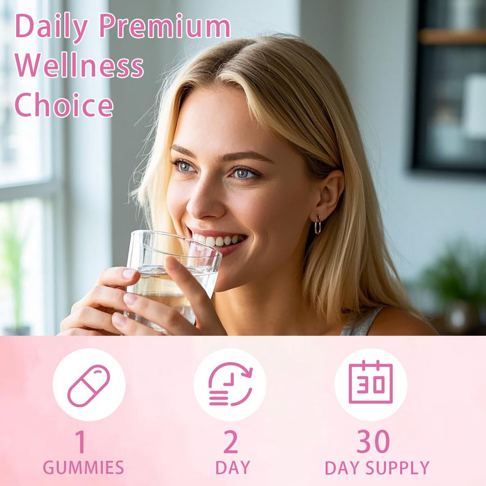 Lifestyle shot showing women's health and wellness with gummies