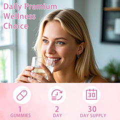 Lifestyle shot showing women's health and wellness with gummies