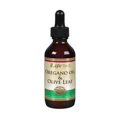 LIFETIME Organic Oregano Oil and Olive Leaf Drops bottle, 2 fl oz, USA-made