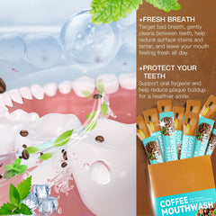 Pack of Liillya mouthwash travel sachets arranged