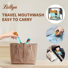 Single 10ml mouthwash sachet ready for TSA carry-on