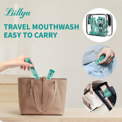 Minty Liillya mouthwash with peppermint leaf oil packaging
