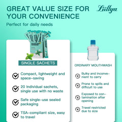 Fresh breath after meals with Liillya mouthwash sachets