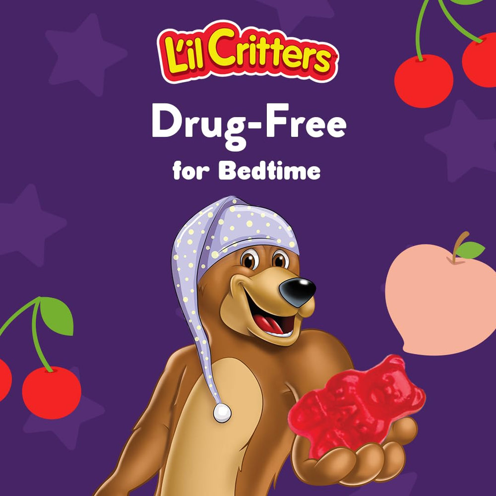 Happy child ready for bedtime with L'il Critters Melatonin-Free Bedtime Gummies