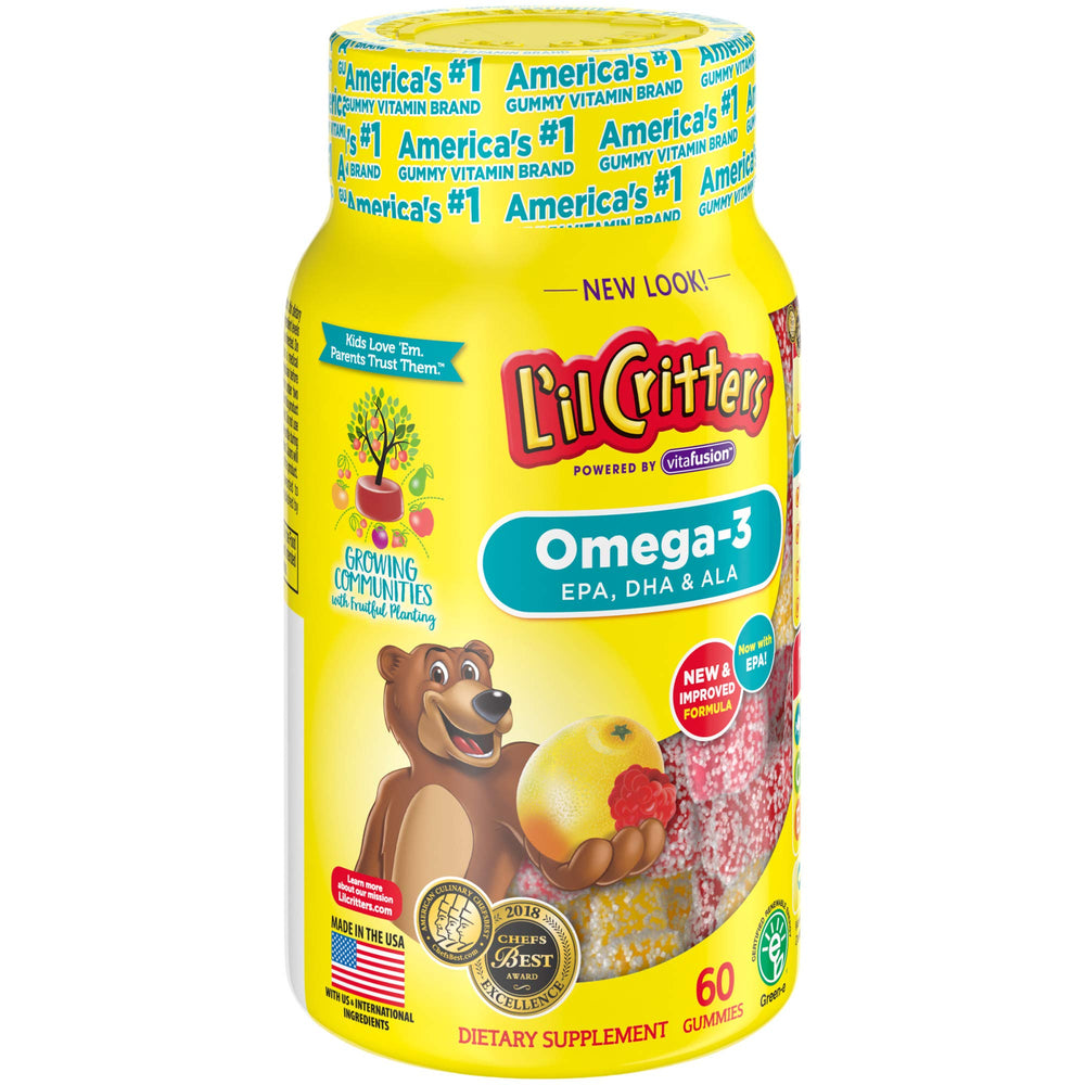 Lil Critters Omega-3 DHA Cherryade chewables bottle front