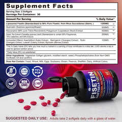 Close-up of LILICARE Fisetin liposomal softgels