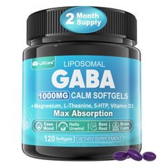 Bottle of LILICARE GABA 1000mg liposomal softgels