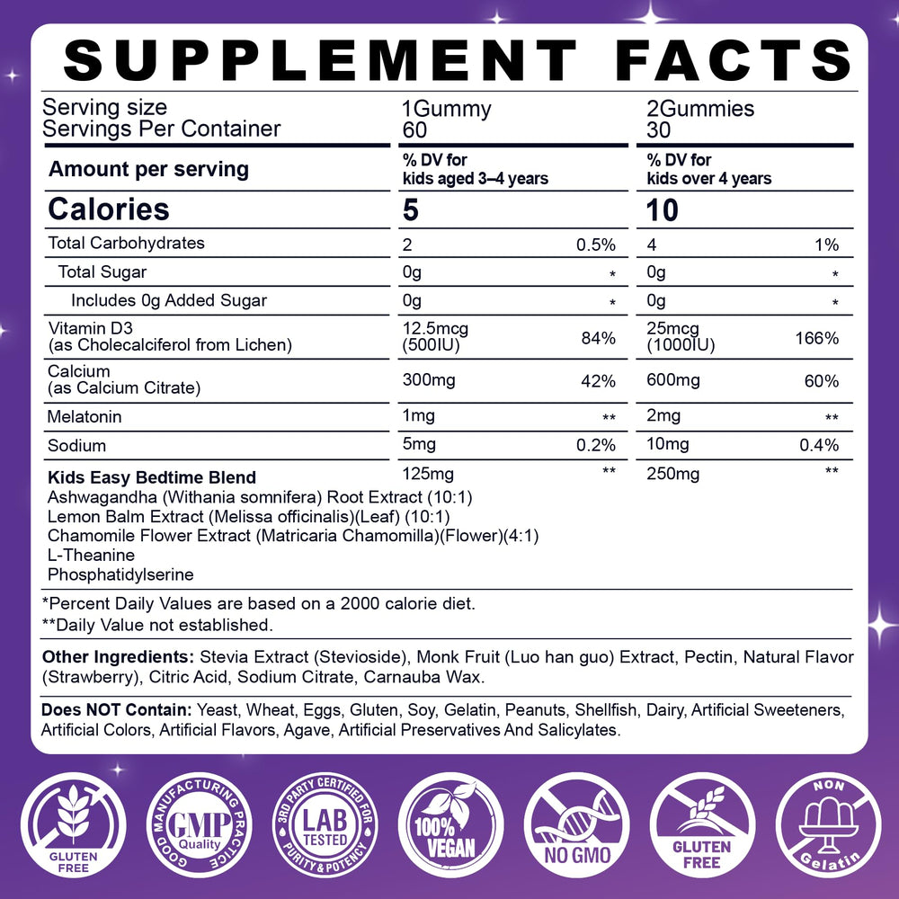 Close-up of chewy sleep gummies for kids