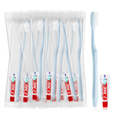 Lilingsty disposable toothbrush with toothpaste in a light blue handle and white bristles