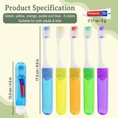 Color options for Lilingsty foldable travel toothbrush