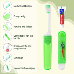 Travel toothbrush with storage case and foldable design