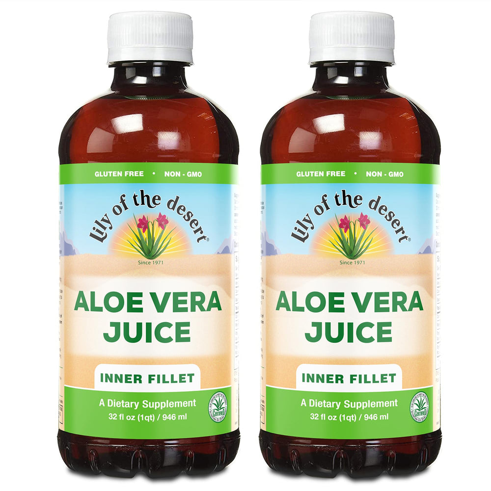Two Lily Of The Desert Aloe Vera Juice 2-Pack Inner Fillet – front view