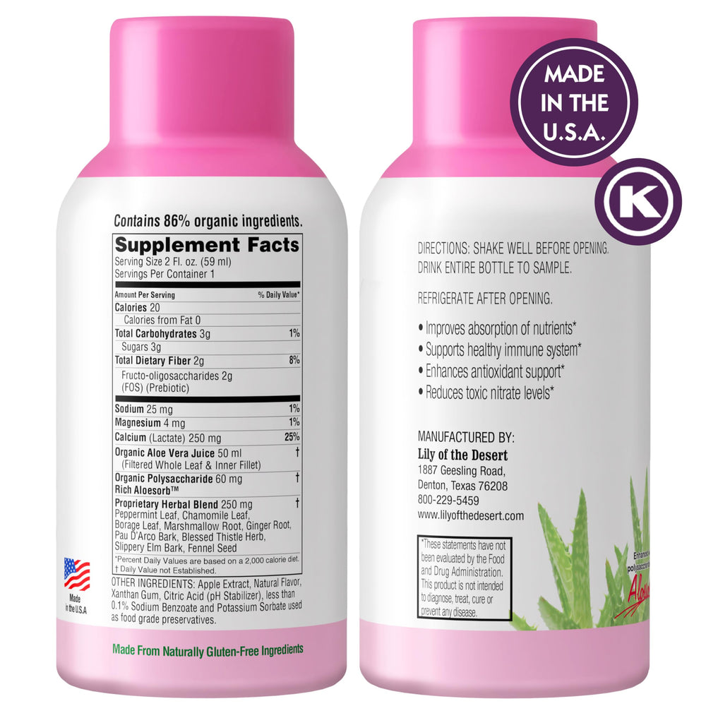 Lily of the Desert Stomach Formula Shot 12-pack – side view