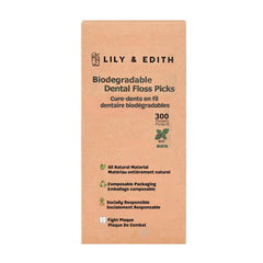 300-count package of LILY & EDITH biodegradable floss picks