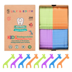 Packaging box for Lily & Edith 200-count fluoride-free floss picks