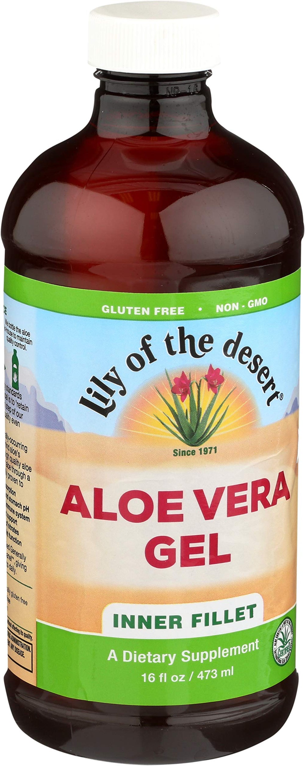 Lily of The Desert Aloe Vera Gel 16 oz bottle front view (pack of 2)