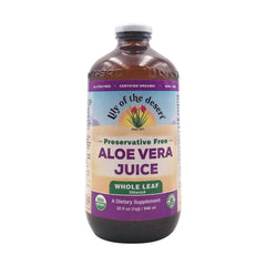 Front view of Lily Of The Desert Aloe Vera Juice Whole Leaf 32 oz bottle