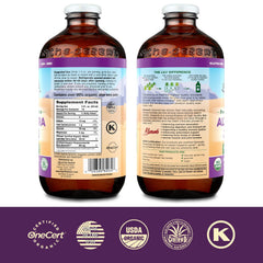 Front label showing USDA Organic and Preservative Free