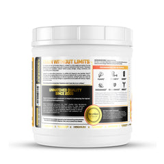 Front view of LIMITLESS Magnum 504g package with scoop