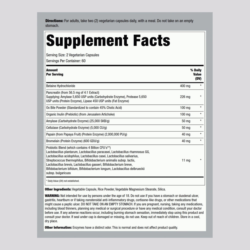 Close-up of Lindberg Complete Digestant capsules