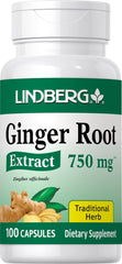 Lindberg Ginger Root Capsules 750 mg bottle - front view