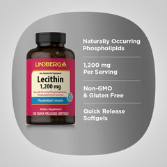 Supplement facts panel on Lindberg Lecithin bottle
