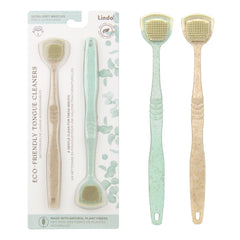 Close-up of Lindo Eco-Friendly Tongue Cleaners showing 100% natural plant fiber material