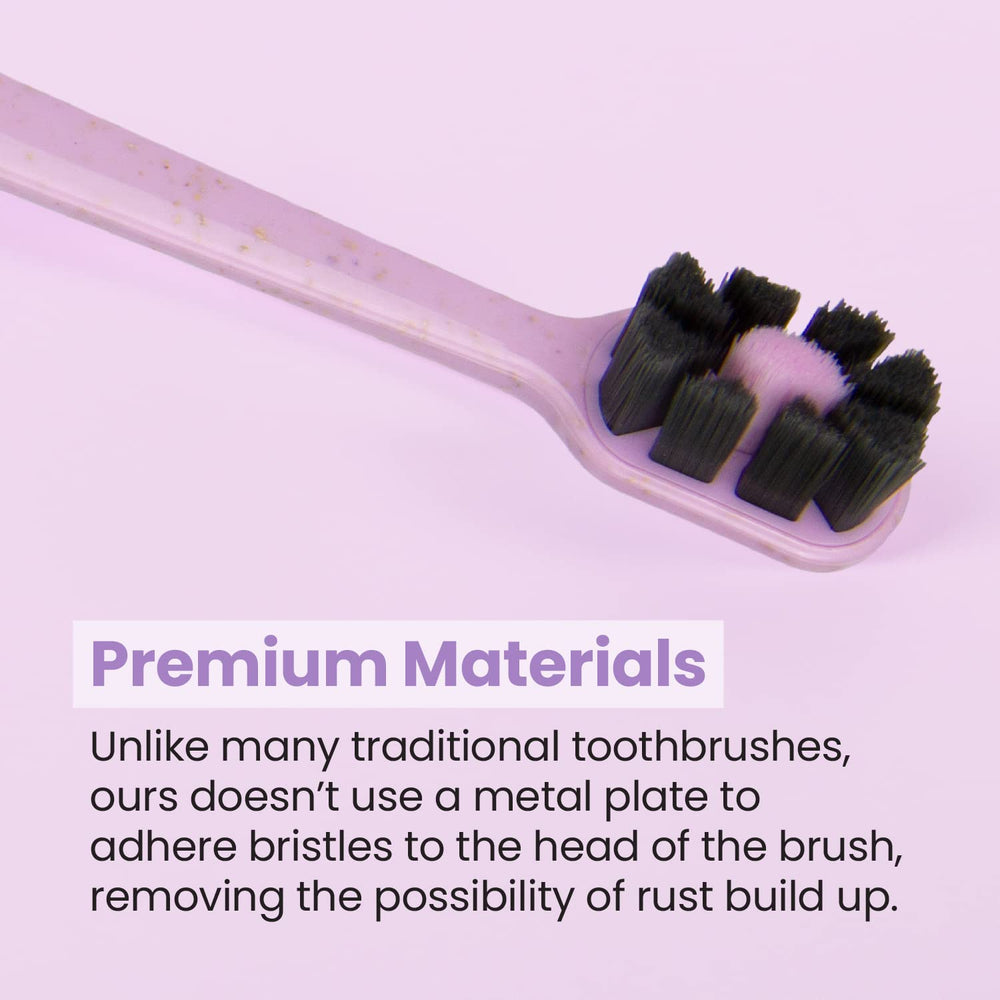 Pack of 4 toothbrushes showing color options