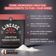 Close-up of micronized creatine powder dissolving in water