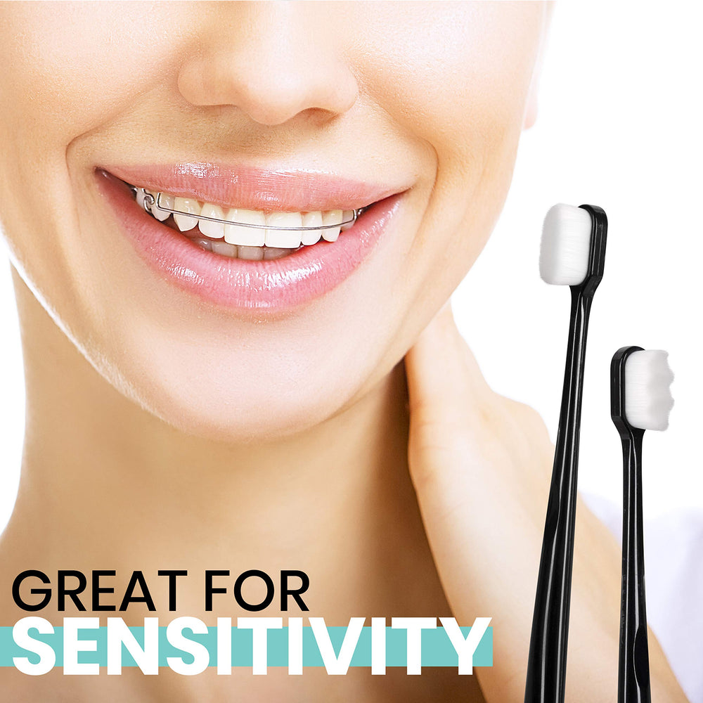 Ultra-soft bristles gently cleaning teeth