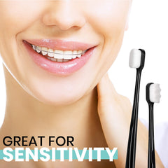 Ultra-soft bristles gently cleaning teeth