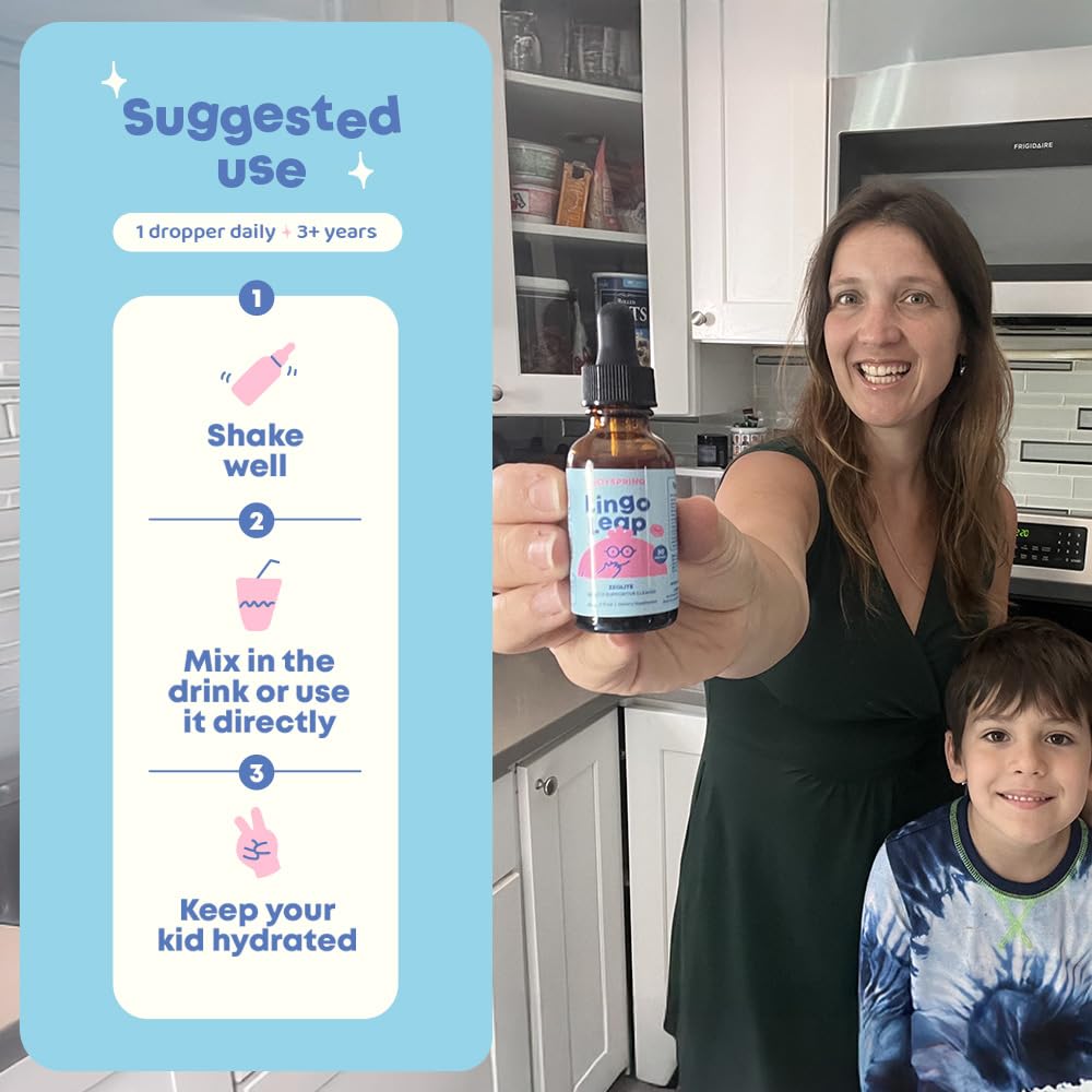 Dropper dispensing LingoLeap liquid