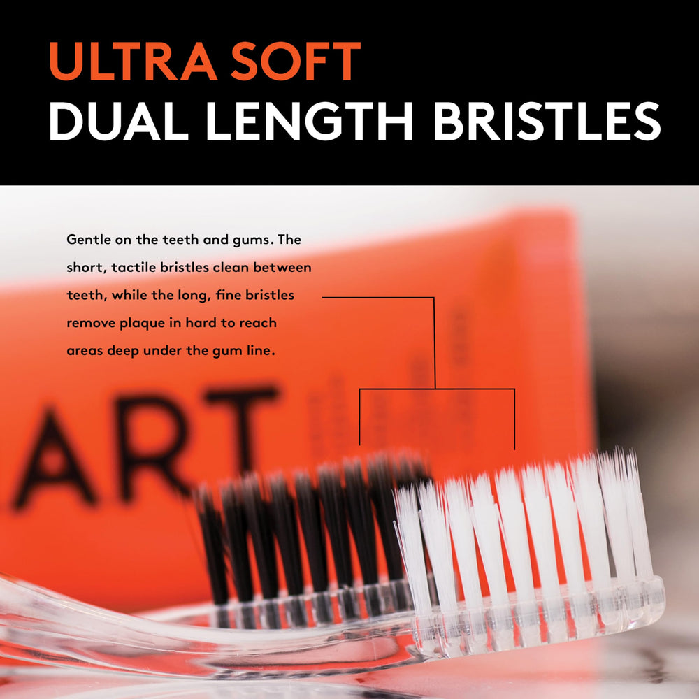 Gum line cleaning with LINHART toothbrush to maintain healthy gums