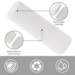 Two-section interior holds 2 toothbrushes and 1 toothpaste