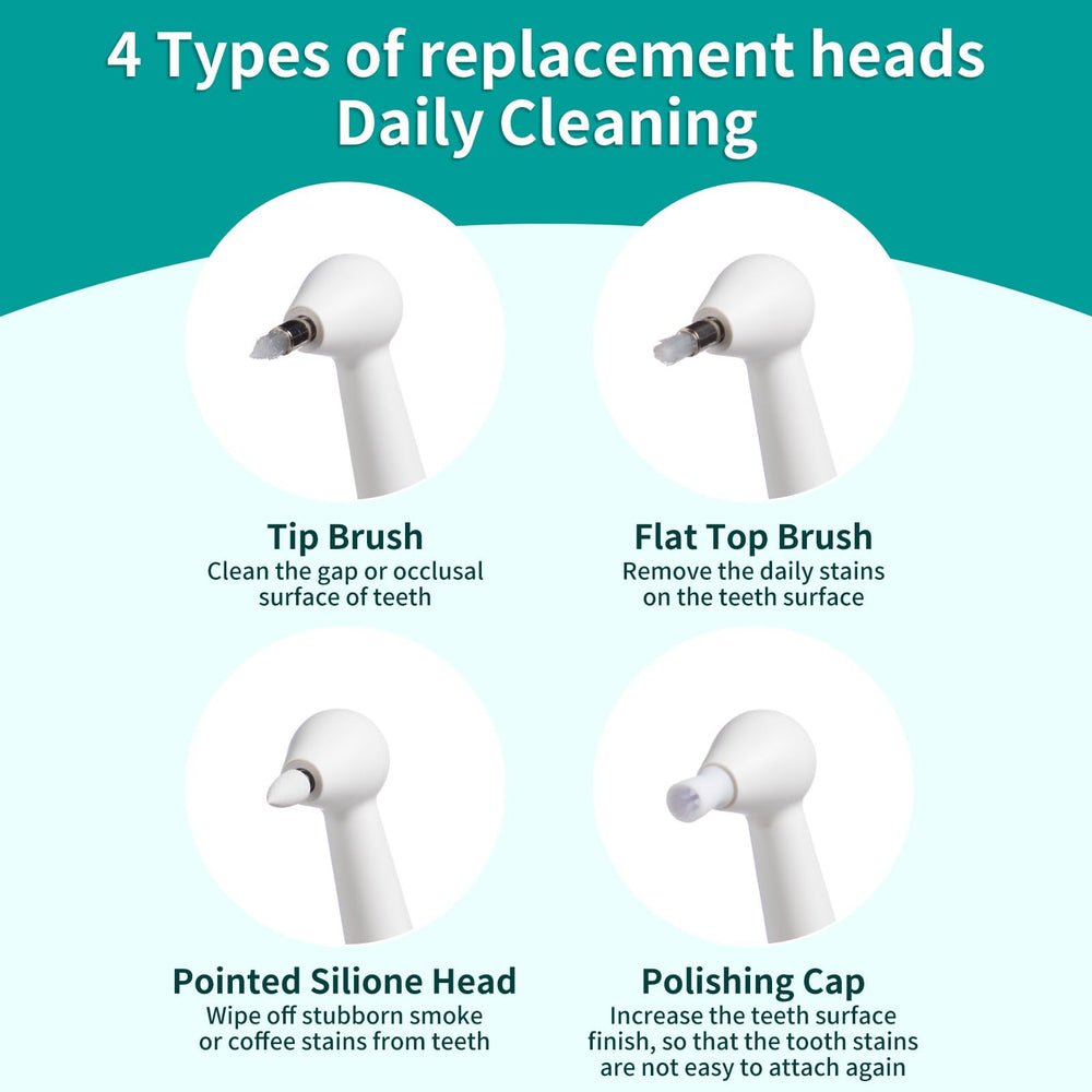 LINKYCARE Teeth Polisher Replacement Brush Heads Kit - Silicone Stubborn Stain Head