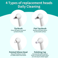 LINKYCARE Teeth Polisher Replacement Brush Heads Kit - Silicone Stubborn Stain Head